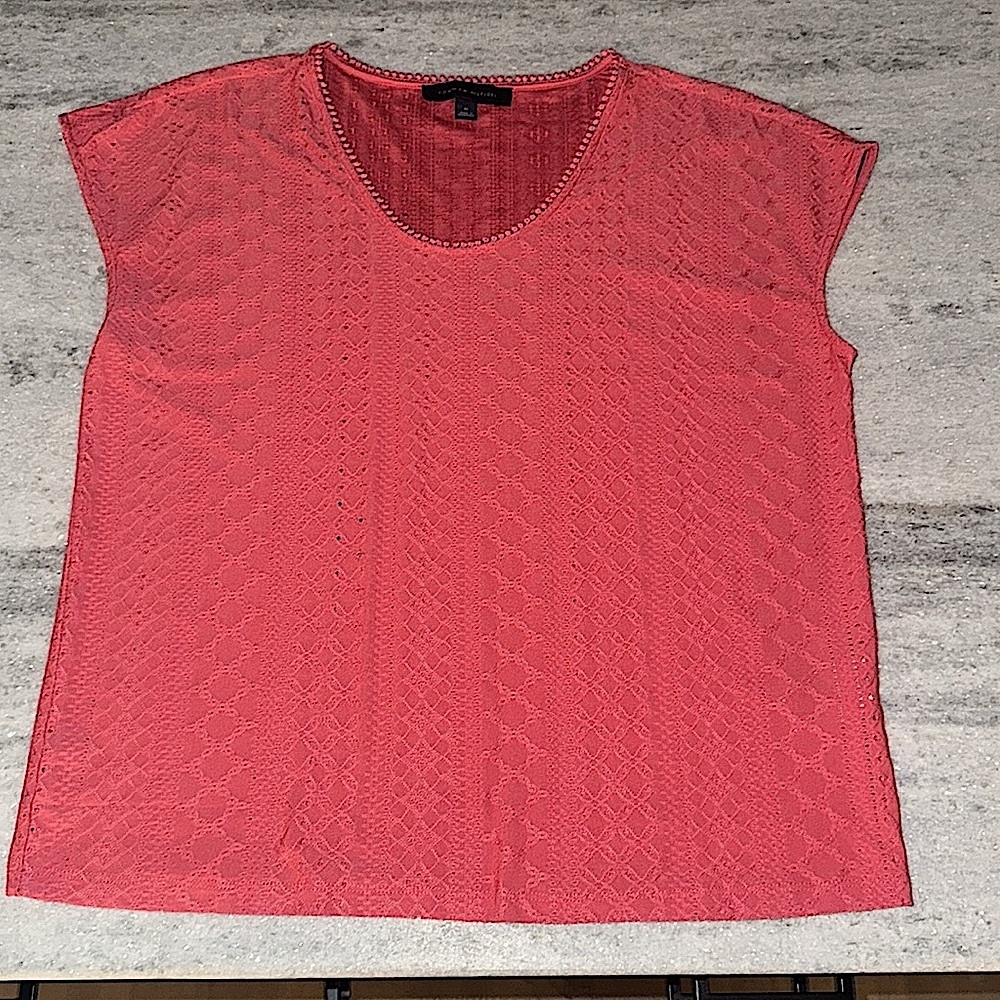 Tommy Hilfiger Pink Eyelet Sleeveless Blouse